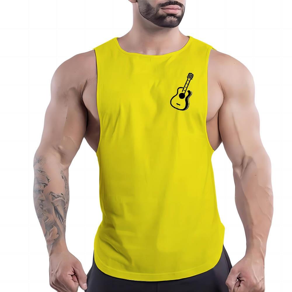 2023 Four Seasons New Outdoor Sports Wind 2d Violin Print Men'S Casual Comfortable Breathable Sports Shirt Vest Tops Y2k