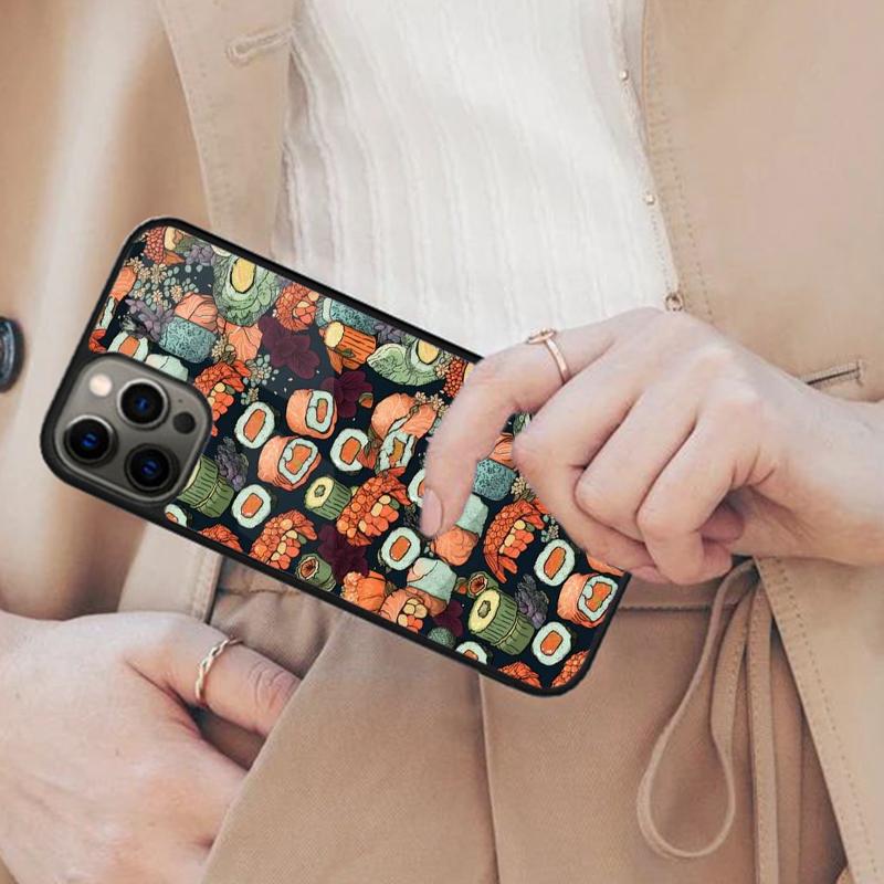 

Чехол для телефона с магнитами, тематика Суши, для APPLE iPhone 17 Air 16 14 13 12 Pro Max 15 Plus, с поддержкой беспроводной зарядки, с покрытием MagSafe iPhone 13mini
