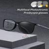 Fashion Square Multifocal Photochromic Reading Glasses Anti Blue Light Glasses Optical Prescription Eyeglasses +1.0 To +4.0