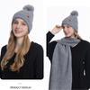 Women's Three Sizes To Choose From: Knitted Hat, Scarf, Glove, Women's Autumn and Winter Outdoor Warm Double Layer Knitted Hat