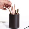 New PU Leather Pen Holder Round/Square Large-capacity Stationery Storage Holder Portable Desktop Organizer Student Gift