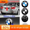 Neu 2025 1 Stück 78mm Kofferraum Heckklappe Emblem Abzeichen Für BMW 51141970248 E53 E66 2 Pins Silberne Basis Aluminium Aufkleber Blau Weiß