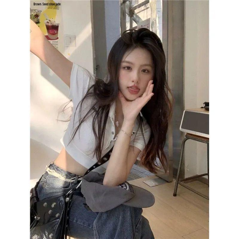 

Острая Девушка Чистый Хлопок Вышитое Приталенное Поло - Женский Летний Топ с Коротким Рукавом Extra Large белый