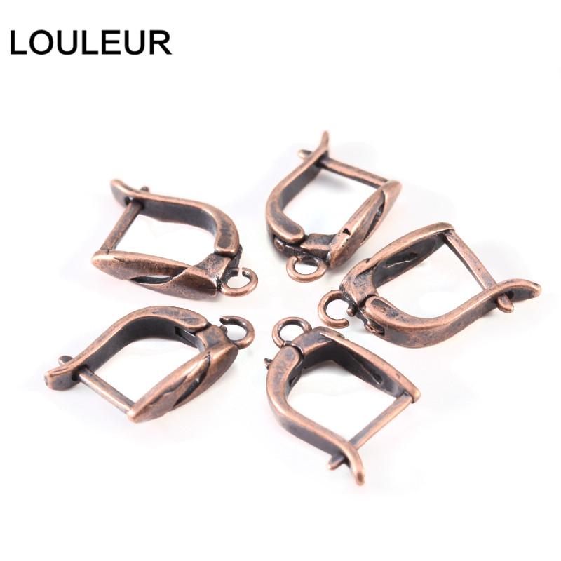 10pcs 11*18mm U Shape Copper Earrings Hooks Plated French Earring Hook Ear Wire Lever Back Open Loop DIY Jewelry Making Findings