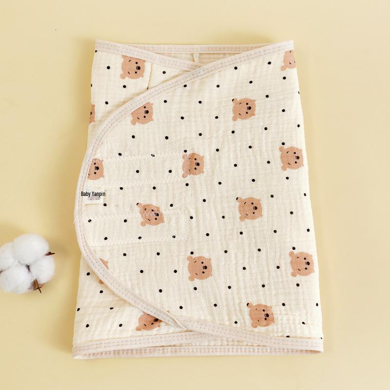 Vierlagige Mull-Baby-Swaddle-Decke mit Cartoon-Motiv - Anti-Schreck-Wickeltuch