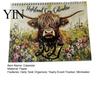 2027 Monthly Wall Organizer Highland Cow Calendar 2027, 12 Month Hanging Planner with Thick Paper Large Daily Blocks, Home Office Organizer,