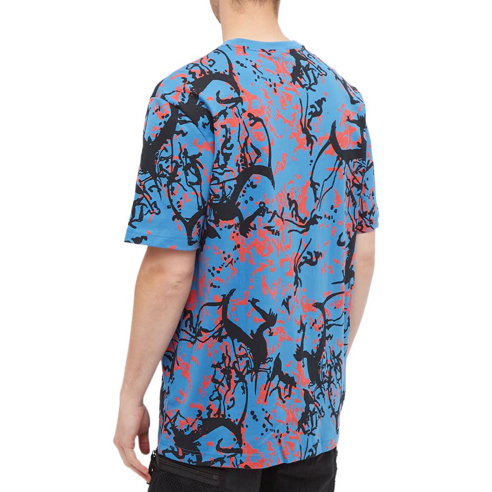 Adidas Originals Adventure Allover Print Crewneck T-Shirt Men Tops Blue H09061