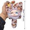 Plush Material Lace Leopard Print Cat Plush Keychain Vinyl Face Doll Pendant  Boys and Girls