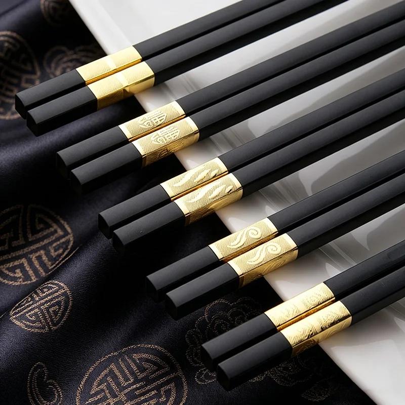 10 Pairs 24cm Reusable Chopsticks Non-Slip Chopstick Sushi Sticks Chinese Sticks To Eat Food Chinese Wood Chopsticks Set KZ004