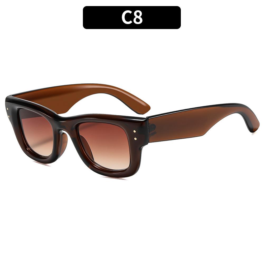 

New Retro Square Frame Sunglasses Unisex Hip-Hop Streetwear Style UV400 Protection Fashion Sun Glasses for Outdoor as pictures