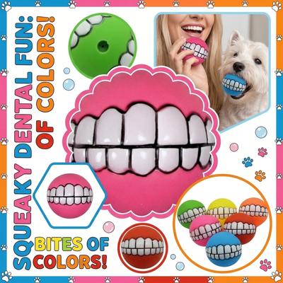 Teeth Ball Dog Squeak Toy - A Chew Ball, An Interactive Squeaky Toy Suitable For Dogs That Love To Chew, And Fun.