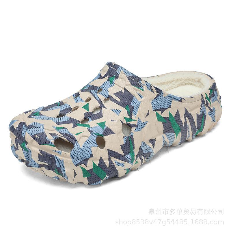 Baotou Hausschuhe Herren Winter Innenbereich Zuhause Dicksohlig Rutschfest Lochschuhe Paar Outdoor Samt Warm Große Größe Baumwollschuhe