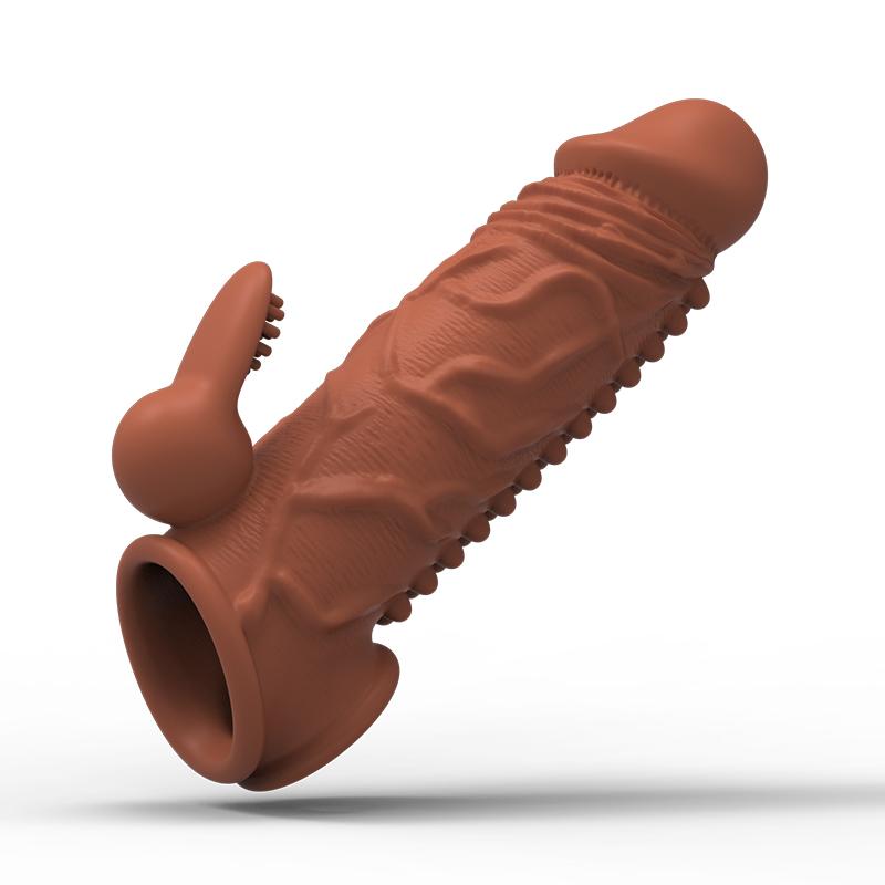 MELEON Realistické kondomy pro prodloužení penisu na penis Opakovaně použitelné silikonové kondomy pro zvětšení penisu pro muže, dildo Enhancer Sexy Toys