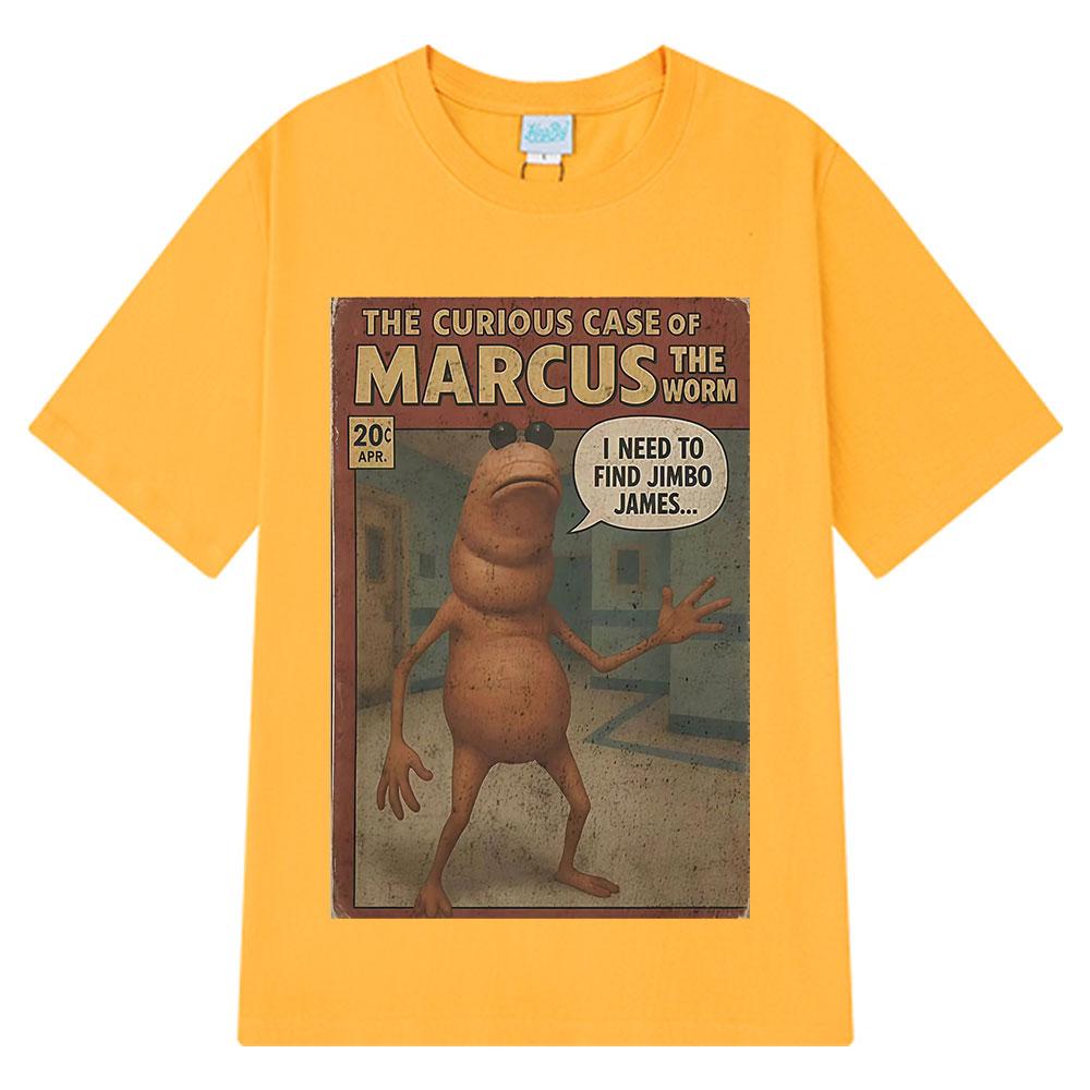 Marcus The Worm Comic Funny Meme T Shirt Men Women Vintage T-shirt Summer Short-sleeved Loose Casual Cotton Harajuku T-shirts