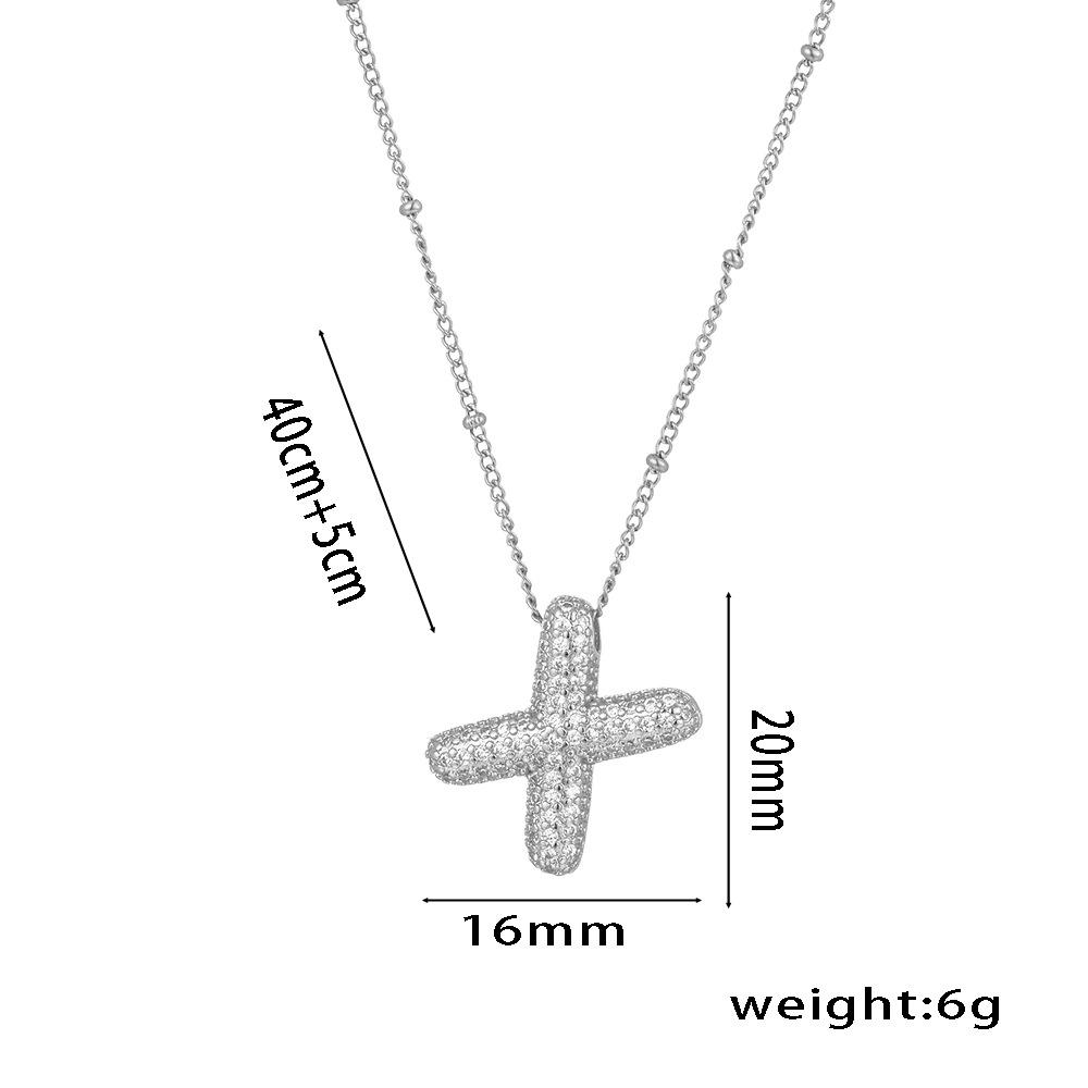 Fashion 26 Bubble Letter Initial Pendant18k Gold Plated Micropaved Full Zirconia Stone Chain Couple Necklace Women Jewelry