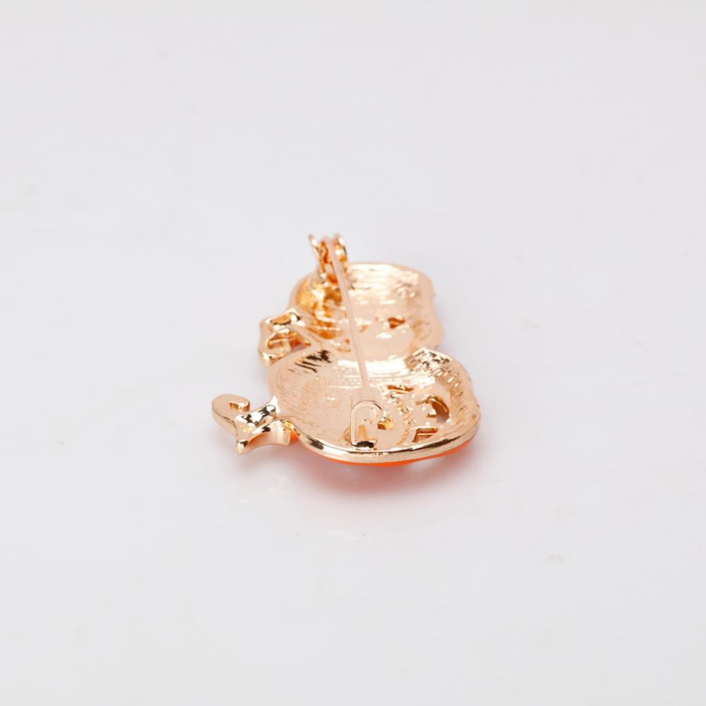 Halloween Fashion Women Cartoon Double Pumpkin Dripping Oil Alloy Brooch Perfect Wear Decoration