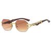 New Wood Grain Leopard Leg Sunglasses Men European American Style Driving Box Decorative UV Protection