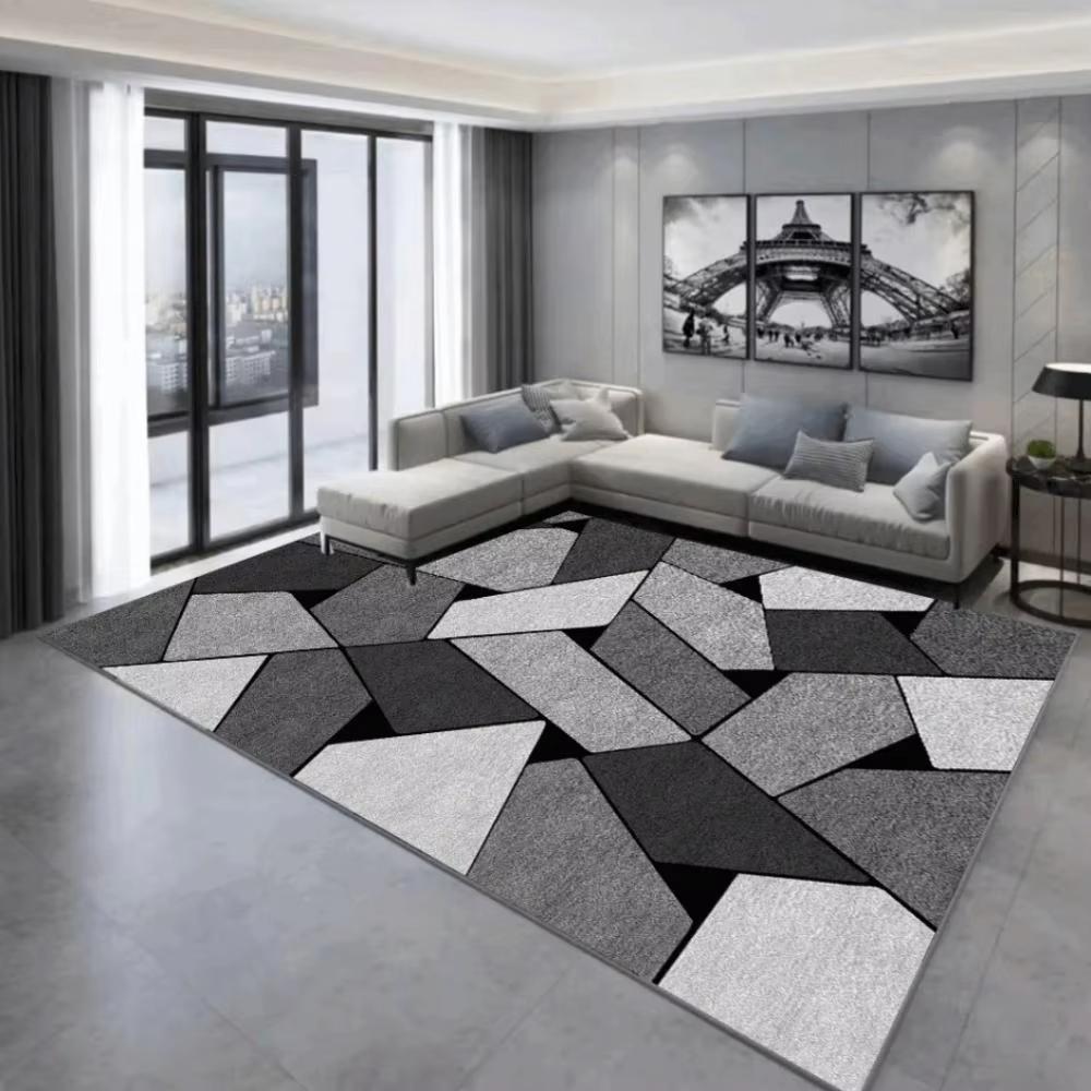 Cool Nordic Geometric Crystal Velvet Carpet Living Room Sofa Coffee Table Carpet Home Decor Bedroom Kitchen Lounge Carpet