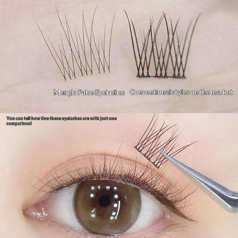 False Eyelashes Self-adhesive Black 11-13mm Reusable DIY Extensions for Fuller Lash Look at Home