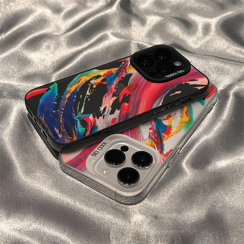 Oil Paint Splash Ink iPhone Hülle für iPhone 15 ProMax - Silikon iPhone Hülle für Apple 15/15pro/15plus/15promax/14/13/12/11/XS Lady