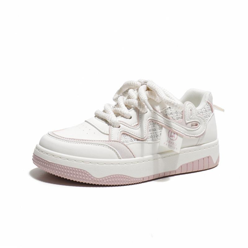 

Guochao little white shoes women s 2025 spring and autumn niche black and white panda shoes Korean version ins tide student board shoes platform bread 35 розовый