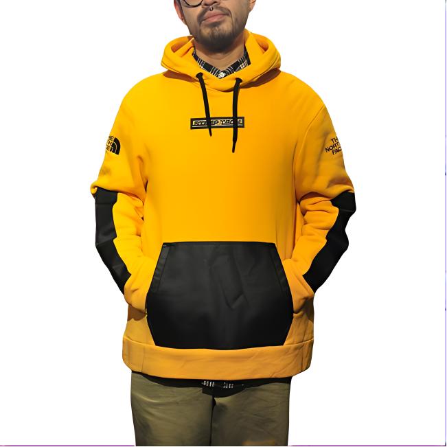 The North Face Sweatshirts Men's Yellow Black Hooded Moderate Regular NF0A4R5G-ZU3