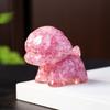 Crystal Resin Dog Deer Office Decor With Pink Quartz For Home And Desk Display