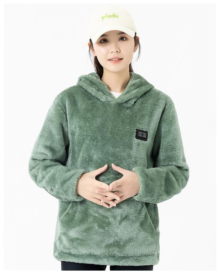 USB-Beheiztes Korallenfleece-Sweatshirt für Damen & Herren - Neun-Zonen-Konstanttemperaturjacke