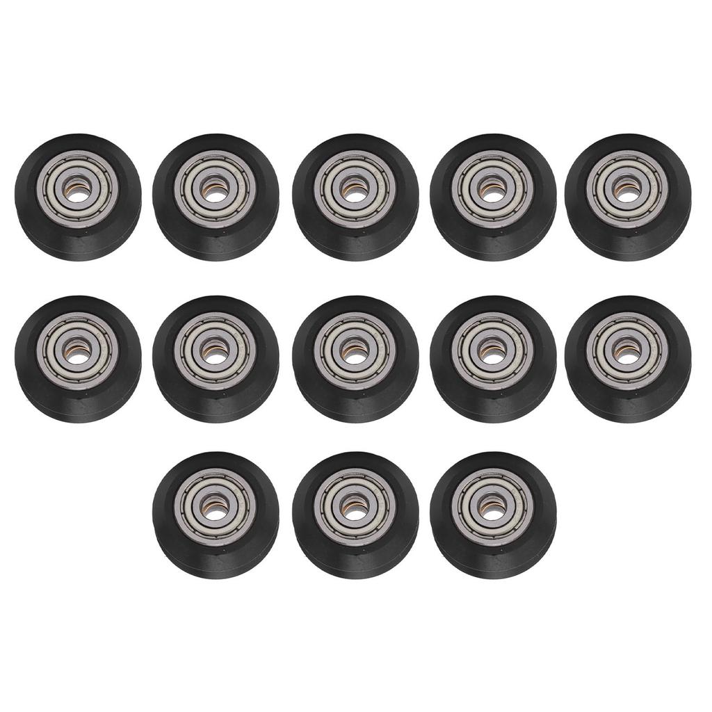 13Pcs 3D Printer Wheel POM V Shape Wear Resistance 3D Printer Wheel Bearing 625ZZ Black