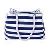 Tote Bag Large Capacity Zipper Closure Strong Load Bearing Striped Pattern Multi-use