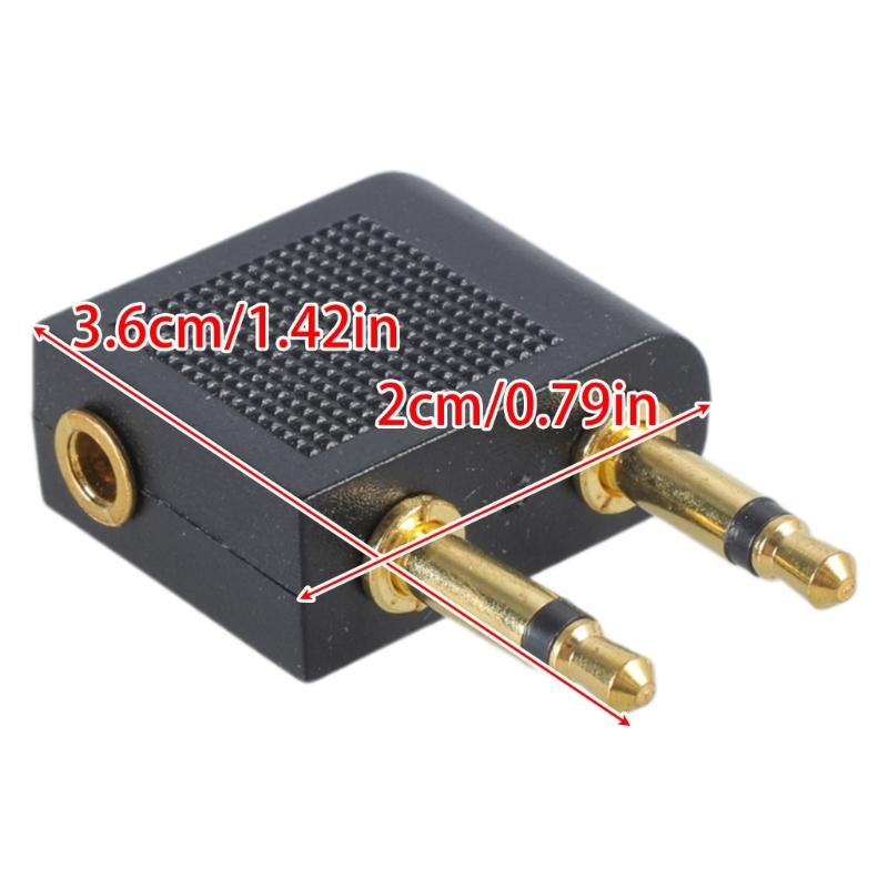 Gold Plated Airplane Flight Headphone Adapters 3.5mm Airline Plane Headset Converter for in-Flight Entertainment