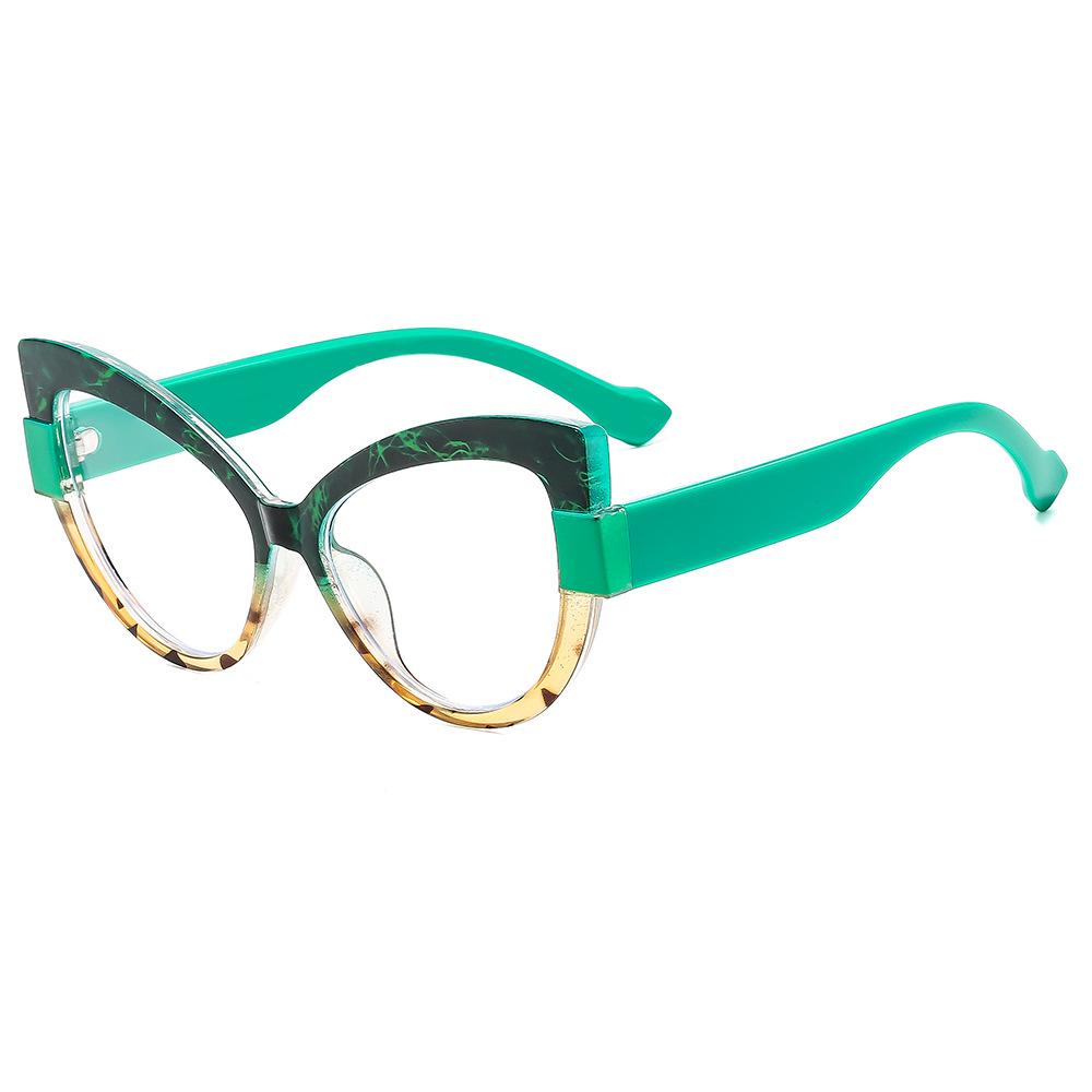 1Pc Fashionable Reading Glasses With Contrasting Colors And Cat Eyes Casual And Versatile Anti Blue Light Glasses