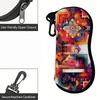 2D-Bohemian Geometric Mandala Pattern Sunglasses Case, Artistic Vintage Ethnic Eyewear Protective Pouch, Portable Zipper Glasses Holder For Travel Gif