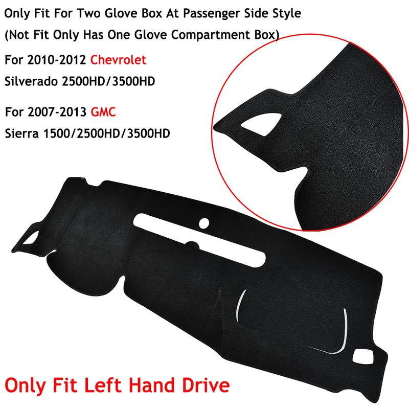 For Chevrolet Silverado/GMC Sierra 2007-2013 Car Dashboard Cover Mat Dash Board Sun Shade Anti-UV Pad Sun-proof Carpet Cushion