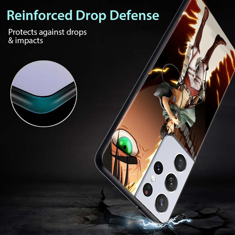 Husa pentru Samsung Galaxy S21 S20 Ultra S10 Plus Lite S21 S20 Fe 5g S10e S9 S8 S7 Edge Shell Fundas Attack On Titan Anime