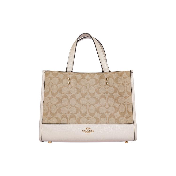 COACH Dempsey Coated Canvas With Leather Tote Bag, Shopping Bag, Shoulder Bag, Crossbody Bag, Handbag Large Women's 1955-IMDQC