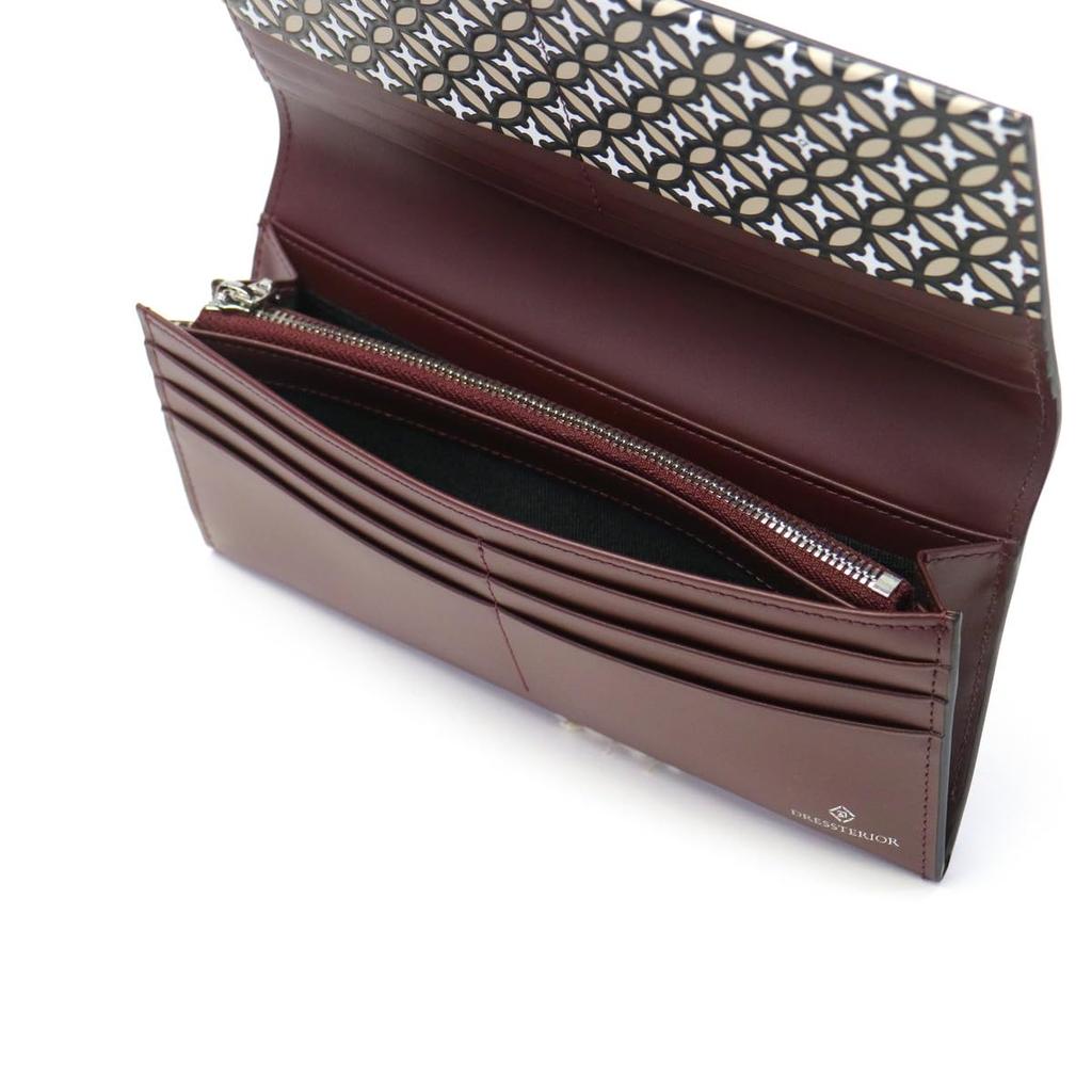 Dressteria Cesky Flap Long Wallet with Coin Purse, Cowhide Leather, No. 866605, Black