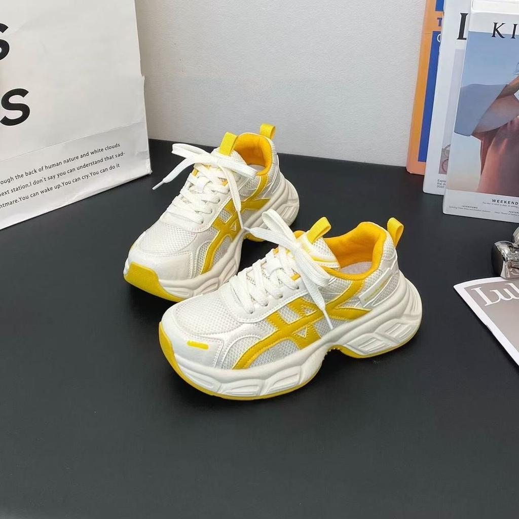 Fashion Versatile Dad Shoes Women 2025 Summer Explosion Small Thick Sole Heightening Sports Mesh Super Fire Casual Shoes