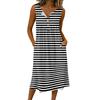 Women's Casual Sleeveless Button-down Mid-length Dress