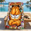 Custom Name Garfield Stylish Digital Printing Beach Towel Quick‑Drying Absorbent Blanket for Beach Pool Gym Travel