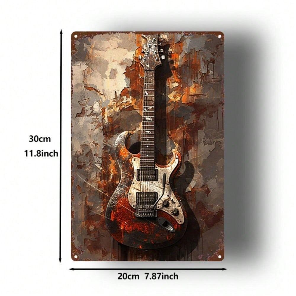 Vintage Metal Guitar Wall Art Sign Humorous Office Decor