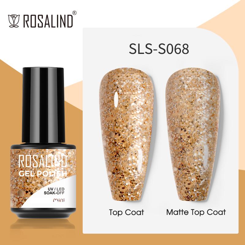 ROSALIND Glitter Nail Gel Polish Long Lasting Colorful Nail Lacquer Soak Off Varnish Gel Polish UV LED Manicure Nail Art Gel Nail