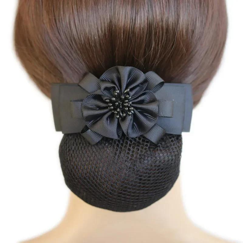 i-Remiel Tulle Floral Lace Satin Hair Cover Stylish Ribbon Bowknot Bow Crochet Bun Net Snood Hair Accesories Hair Pin Women Lady