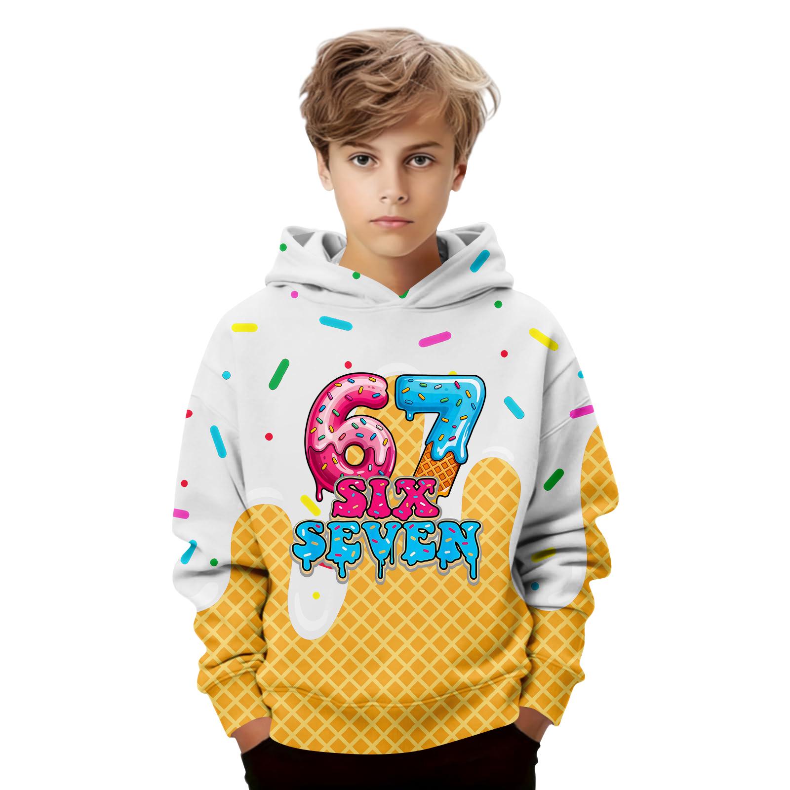

Kids Casual Long-Sleeved Letter Print Hooded Sweatshirt 160 білий