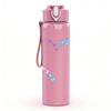 1PC Glitter Pastel Broken Heart Print 750ml Color Plastic Sports Water Bottle Leakproof Flip Straw Lid Suitable for Sports Office Home Use