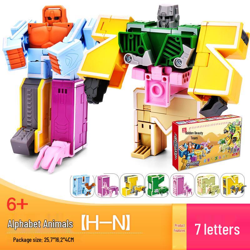 Power Rangers Alphabet & Number Transforming Robot Building Blocks Toy Set for Kids