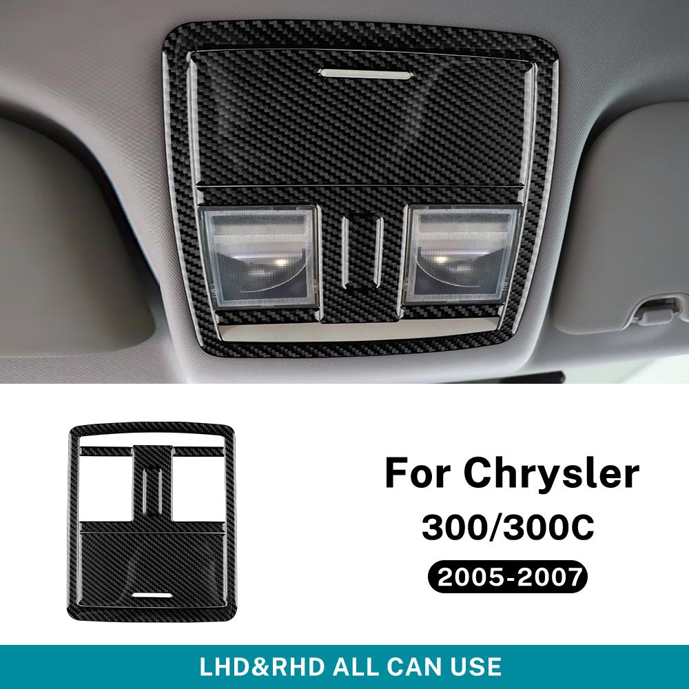 Real Soft Carbon Fiber Sticker For Chrysler 300 300C 2005 2006 2007 LHD RHD Car Reading Light Panel Interior Trim Accessories