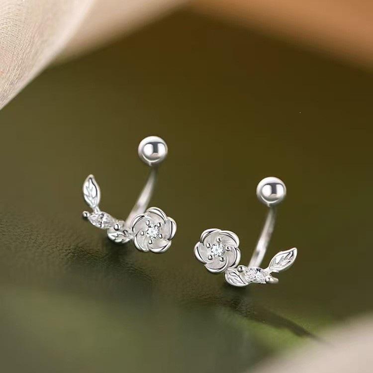 High-End 925 Sterling Silver Flower Stud Earrings - Niche Design, 2025 Collection