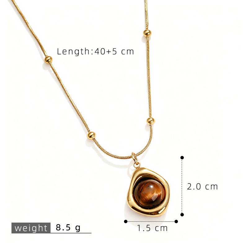 Elegant Myerard Style Tiger's Eye Braided Pendant Necklace for Women