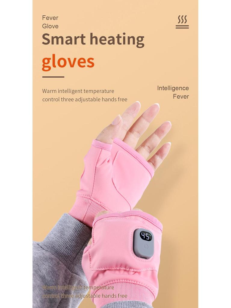 USB Rechargeable Smart Heated Gloves for Study, Office, and Gaming